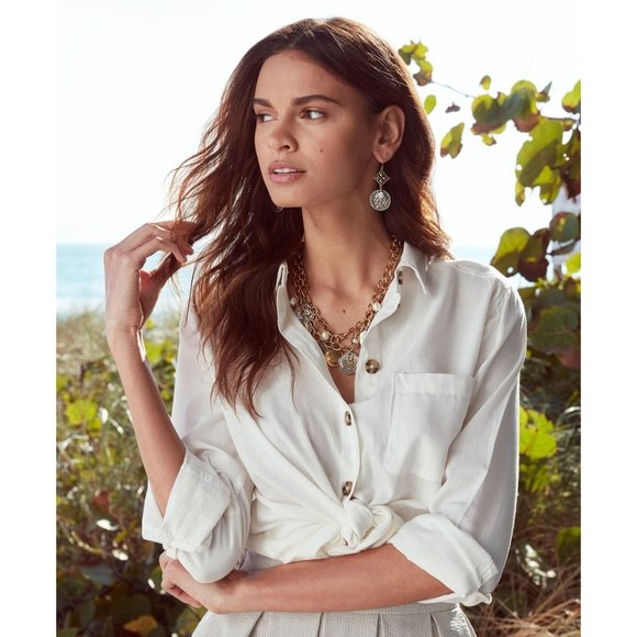 Patricia Nash Necklace Double Charm World Coin & Freshwater Pearls - Picture 3 of 9